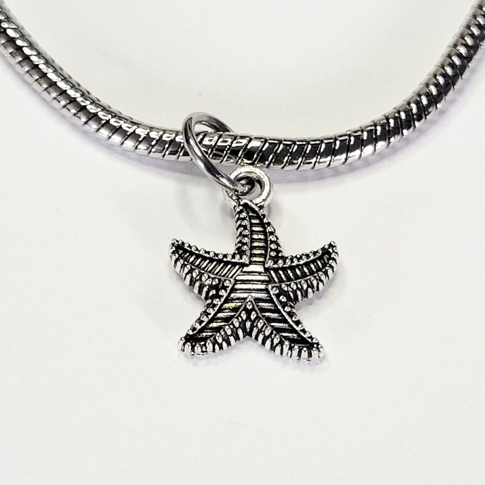 🆕 NWT For Pandora Charm Bracelets Antiqued Silver Color Starfish Dangle Pendant